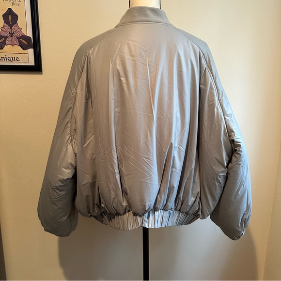 ASOS DESIGN Cropped Bomber Jacket in Gray - Picture 8 of 8